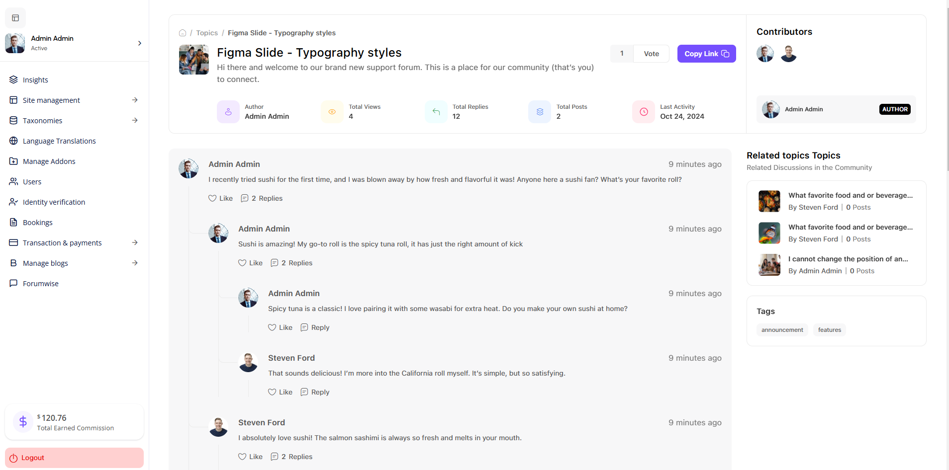 Topic Detail and Replies