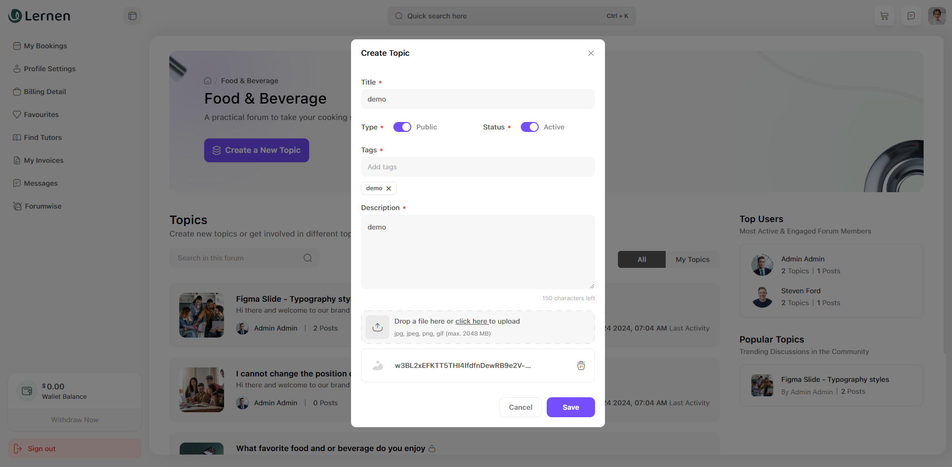 Join Discussion Modal