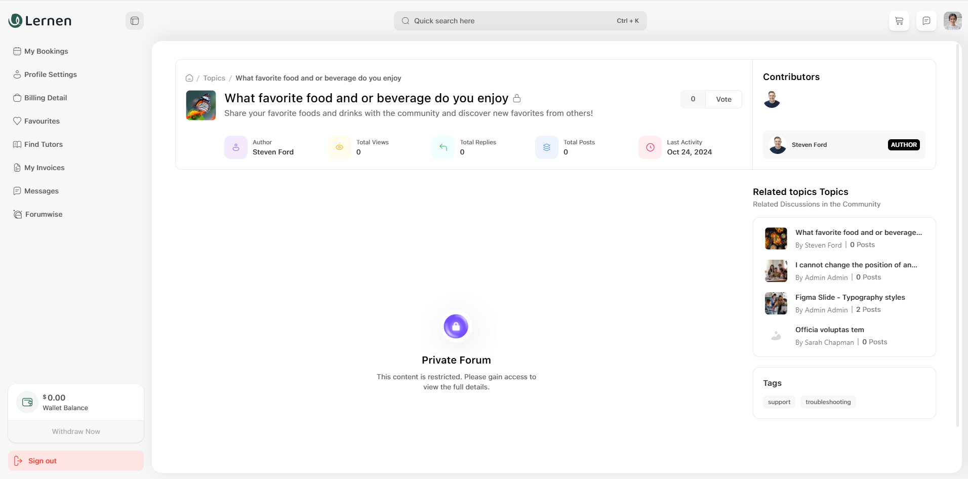 Private Forum Restriction Notice