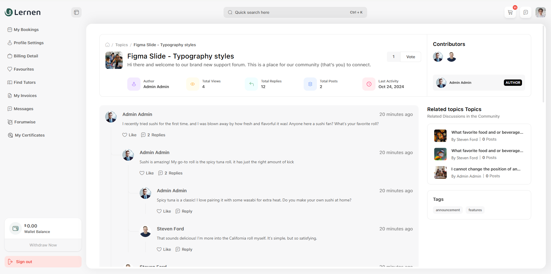 Forum Topics Overview