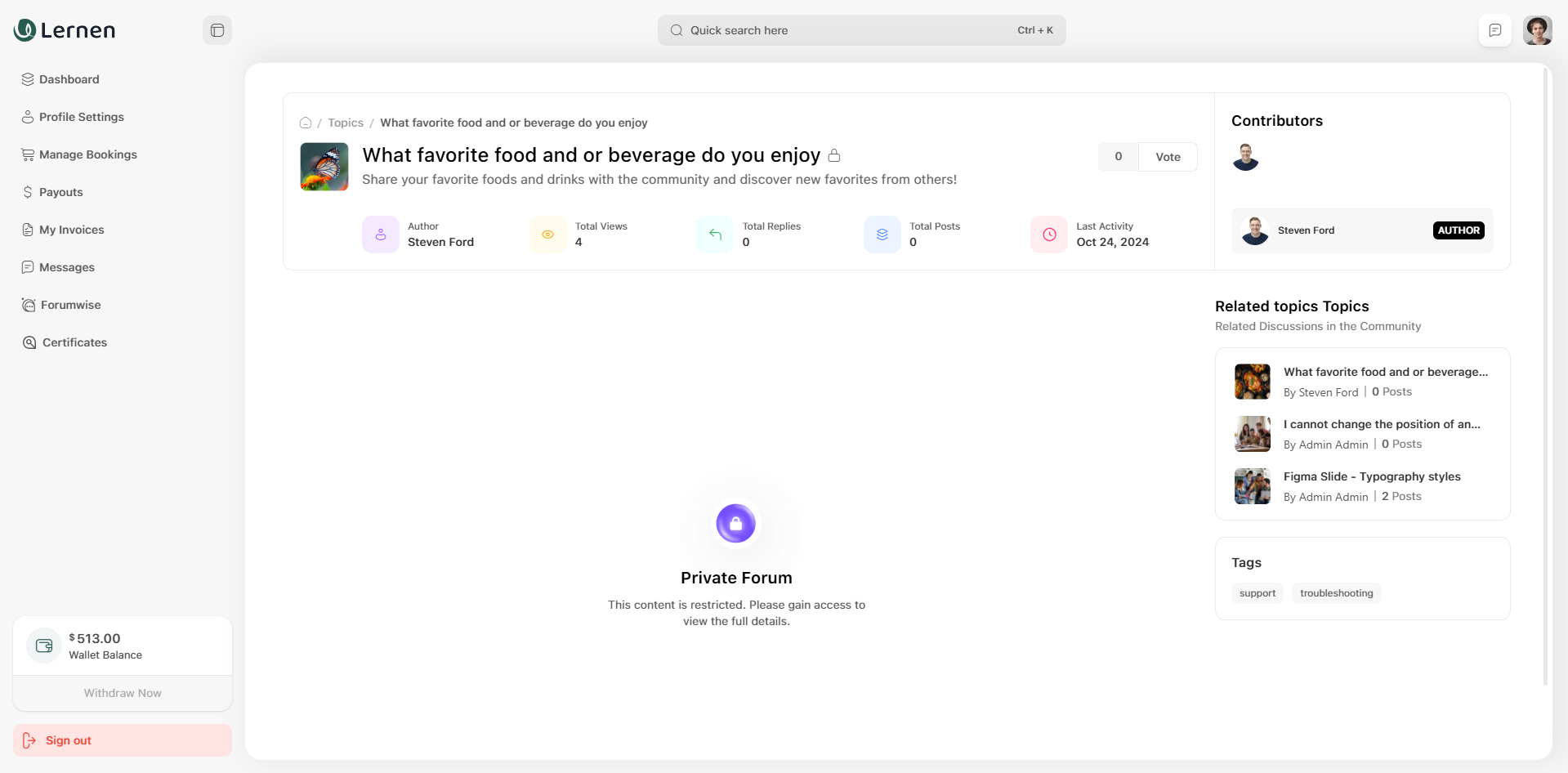 Private Forum Restriction Notice